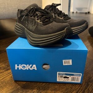 Hoka W 7.5 Bondi 8 Black Womens Athletic Shoes/Trainers